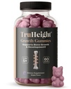 TruH8 生长Gummys(葡萄) 儿童与青少年自然生长高营养补充剂 - 维生素D, K, Calcium & Ashwagandha, Bone 强维生素 D3 K2, Picky Eater, Taller Ages 5+
