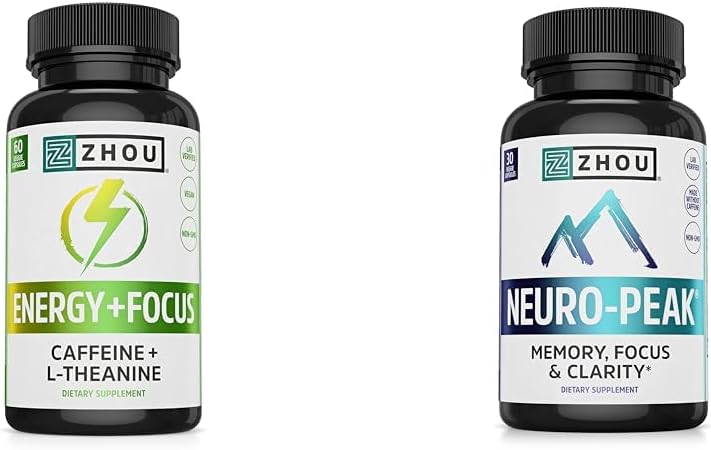 周卡芬100mg L-Theanine 200mg Nootropic 60卡普尔和神经峰脑支持 DMAE Bacopa 30卡普尔
