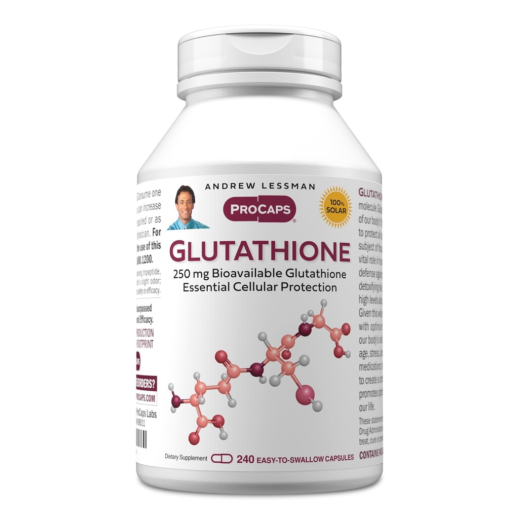 AndreW Lessman Glutathione 250 mg - 240 capsules - 强抗氧化剂,减少氧化性应激反应。 生物可用 保护细胞 组织 器官 支持免疫健康. 网易燕尾草(变种).