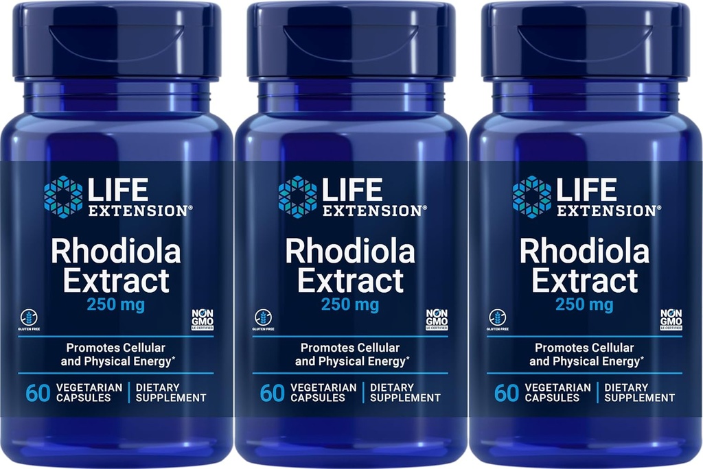 生命延伸 Rhodiola 提取器, 60 蔬菜 Capsules (3包)