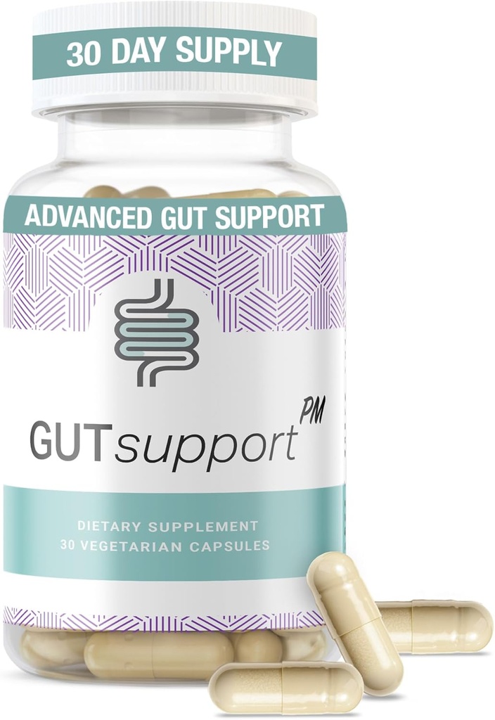 IBDAiditionTM Gut 支持 PM - 夜间Gut健康与文摘增刊 - Bloating Relief & Restful Sleep * - 包含像Melatonin, Chamomile, Lemon Balm, Ginger & More - 30 Capsules 这样的草药镇静.