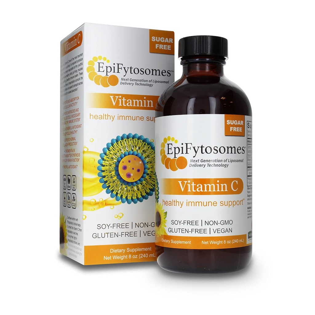 Liposomal Vitamin C 大自然的答案 EpiFytosomes 维生素C 每服1 000毫克 - Vegan 膳食补充剂 - Soy Gluten 免费非转基因生物 - 健康免疫支持的理想 - 6毫升(每瓶40枚)