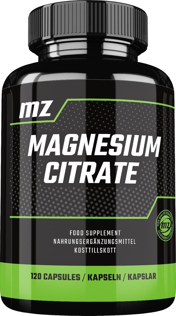 重氮化镁 120mg + 维生素 B6(P-5-P) 3mg 120 Vegan Capsules 4个月供应 镁的有机形式 - 支持骨强和神经系统 - MZ