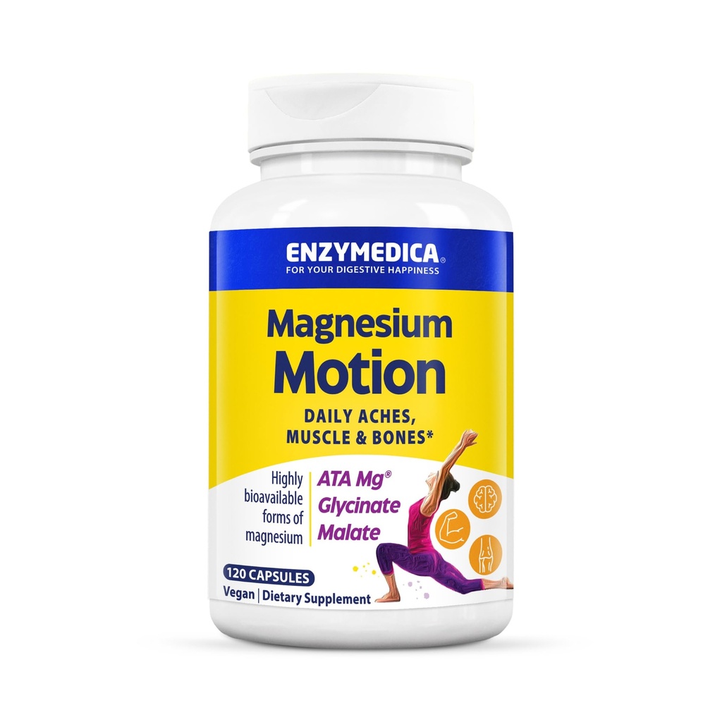 Enzymedica,带有3种形式的镁的镁运动,ATA Mg,Glycnit,Malate,Soothes 偶然的痛处,支持骨骼和肌肉,120盖