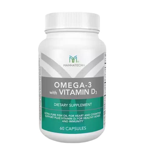 骨骼、心脏健康和认知支持、纯鱼油制造的Mannatech Omega-3和维生素D3