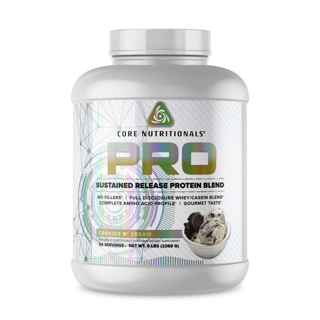 核心营养素 支持持续释放 Whey 蛋白质 混合 QQ 与消化酶 25g 蛋白质 2g carbs QQ 5 磅(Cookies N Cream)