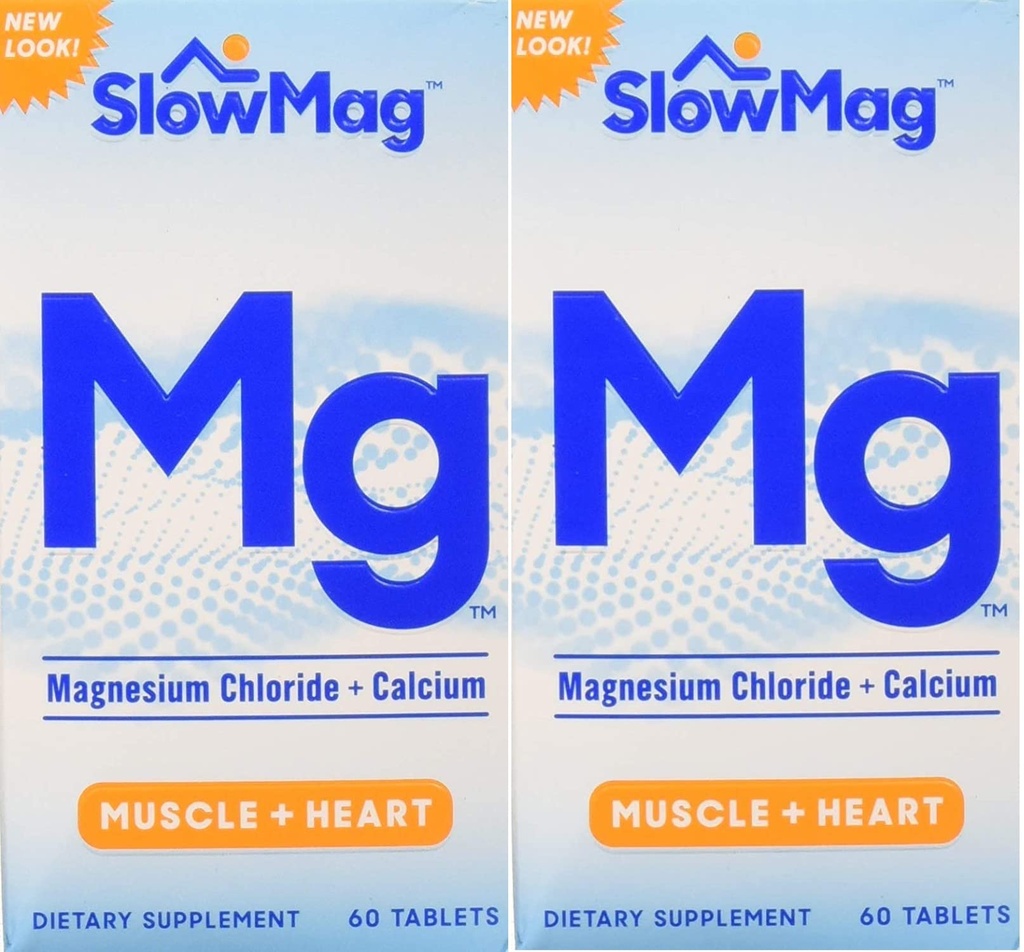 慢马格 慢马格 氯化镁加钙,包装 May Vary, 60 Counter (Pack of 2)