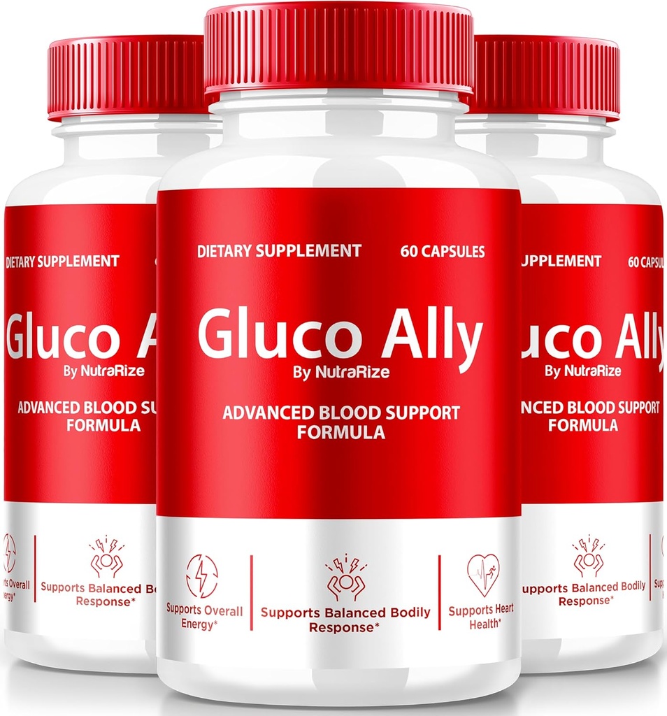 NutraRize(3 Pack) Gluco Ally Capsules,官方GlucoAlly药丸,综合支持公式,所有维持健康水平的自然补充,Premium Gluco-Ally Capsulas Review(180 Capsules)