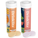 Drinklits 每日橙色水饮片+草莓豁免片(2) 管包 基本电解剂 — — 极品 — — 免疫支持 — — 20 种服务(每茎10片)