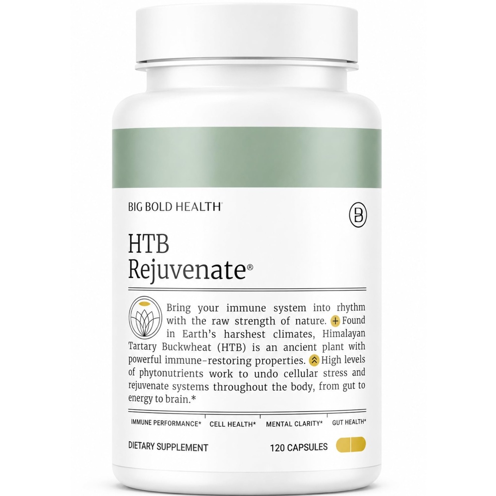 Big Bold Health HTB Rejuvenate - 与喜马拉雅山芋麦(英语:Himalayan Tartary Buckweet)的Immune支持补充剂 - 2个月供应 - 多酚富含配方 - Gluten Free, Demory Free, Non-GMO (120 Capsules)