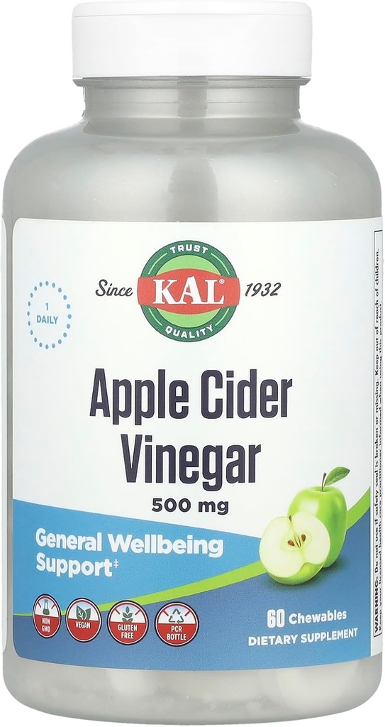 Kal Apple 苹果苹果醋-500毫克-60可切片