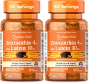 清教徒的骄傲Zeaxanthin 4mg 配Lutein 10mg,支持健康的眼睛和视觉*,60 cm (Pack of 2)