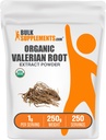 Bulk Assupports.com 有机瓦莱里安提取粉 - 来源于瓦莱里安根,草药补充剂 - Gluten Free,每架服役1g,250g(8.8 oz)(一包)