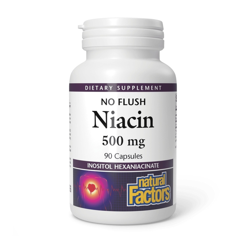 自然因素 无 Flush Niacin 500 毫克, 90 片