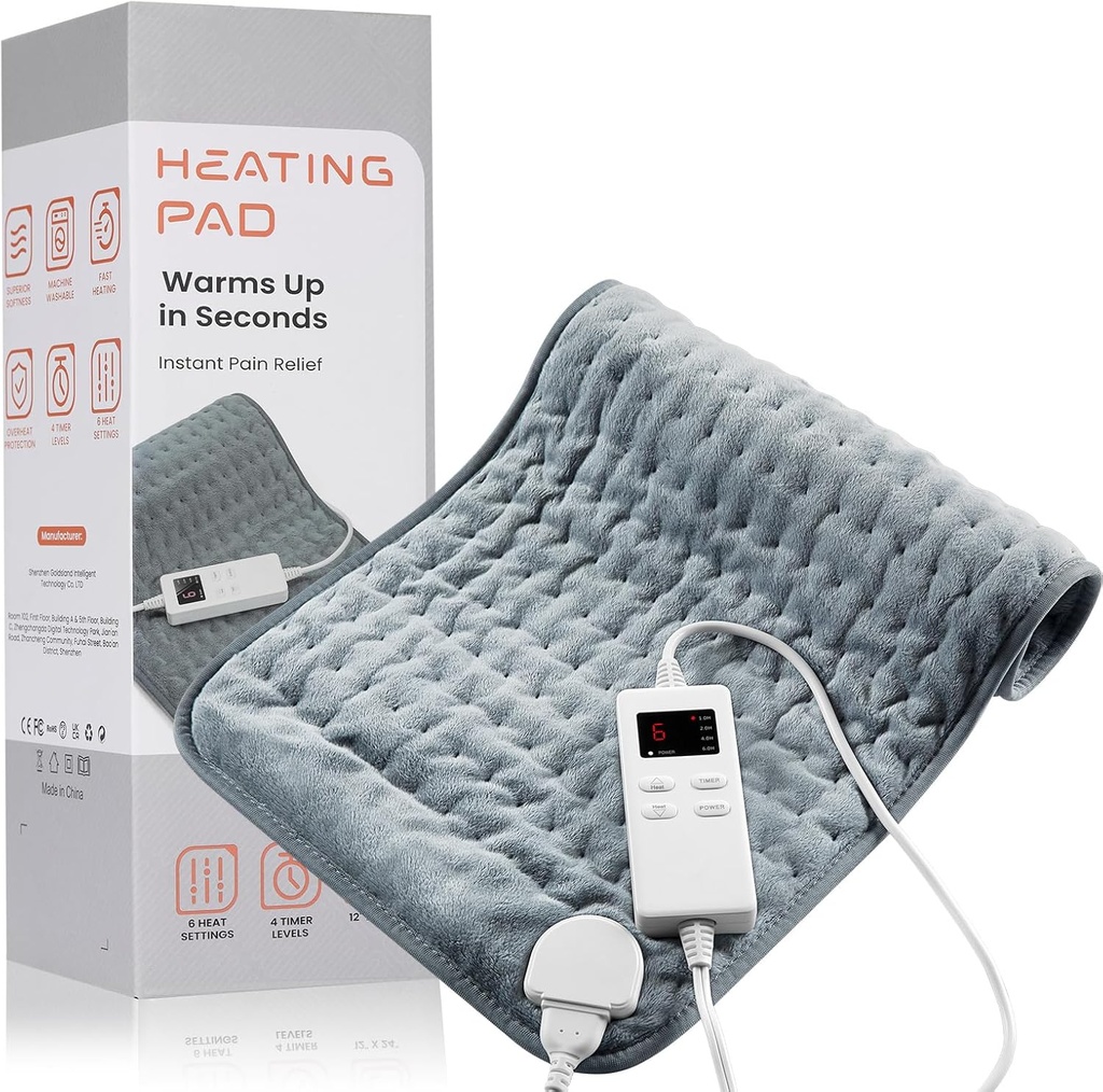 (原始内容存档于2018-10-03). Heating Pad for Back Pain Relief & Cramps, KOT 加装自动关机大件的加热帕, 6 Heat Sets Electric Heated Pad, 女性礼品, 男性礼品, 12"×24"