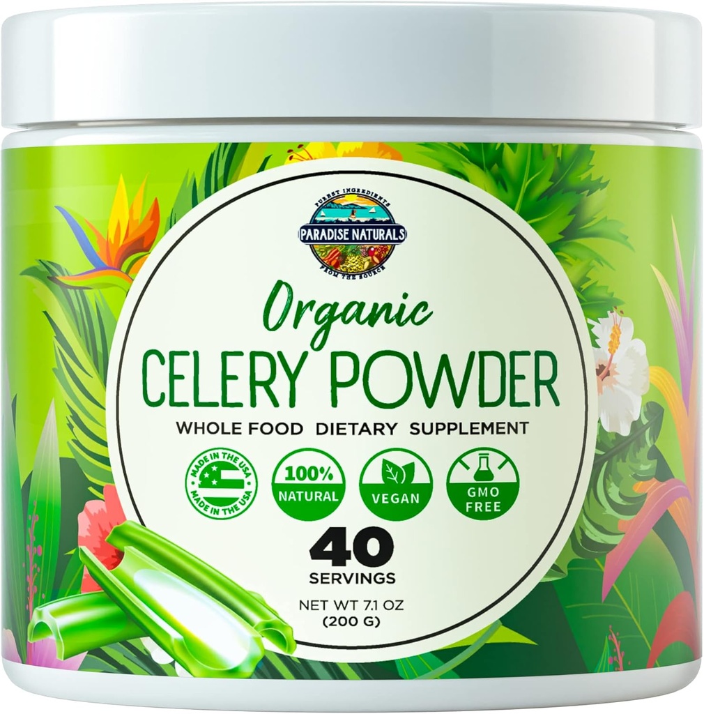 Celery Juice Powder(40人服务) 支持古特健康,Detox Juice cleanse, boost 能量水平和免疫系统,Green Juice Powder, Powdered Greens, Colon & Body Detox Cleanse for Men