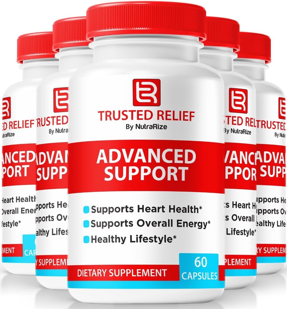(5 Pack) 信任的救济盖,官方信任的Relief 完整支持药丸,所有稳定水平和健康流通的自然公式,Premium 补充审查(300 Capsules)
