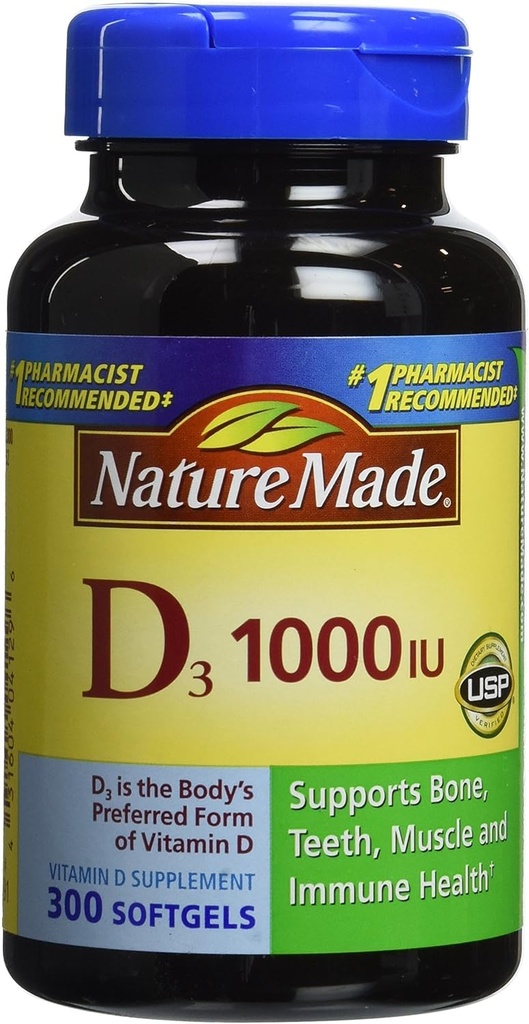 天然制维生素D3 1000 IU,300平板