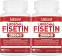 Fisetin Supplation 2000mg for健康老化和长寿,皮肤健康,大脑-无豆,蔬菜-60 Softgels(2瓶)
