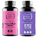 快乐健康嬉皮 与流经期支持 & Vegan Collagen 构建器 Collagen 药丸