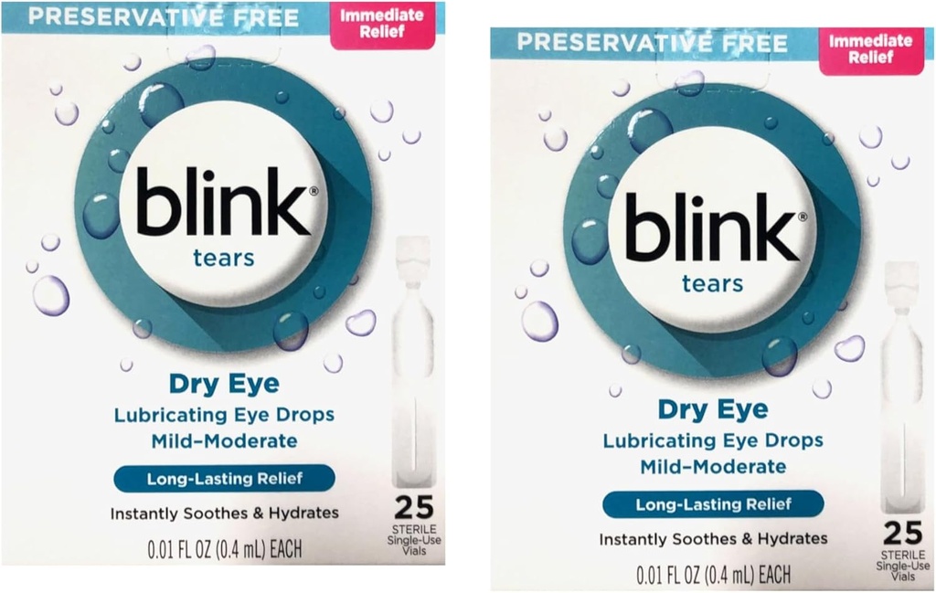 闪烁眼泪 防腐剂 自由润滑眼滴 25 cm 0.01 fl oz EA (0.4 mL EA) (Pack of 2)