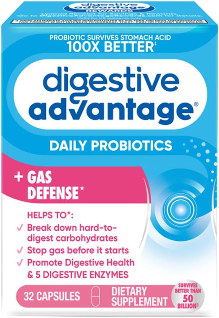 消化性优势快速代理酶 + 日常Probiotic prevention Gas & Break Down Food Particles 32 Counter Capsules