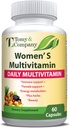 Tomy & Company Gluten-Free Vegetarian Women's Multivevitamin with Zinc, B6, B12, Biotin and More - 头发,皮肤和钉子,骨质健康,Immune支持,妇女日维生素补充卡普苏莱斯