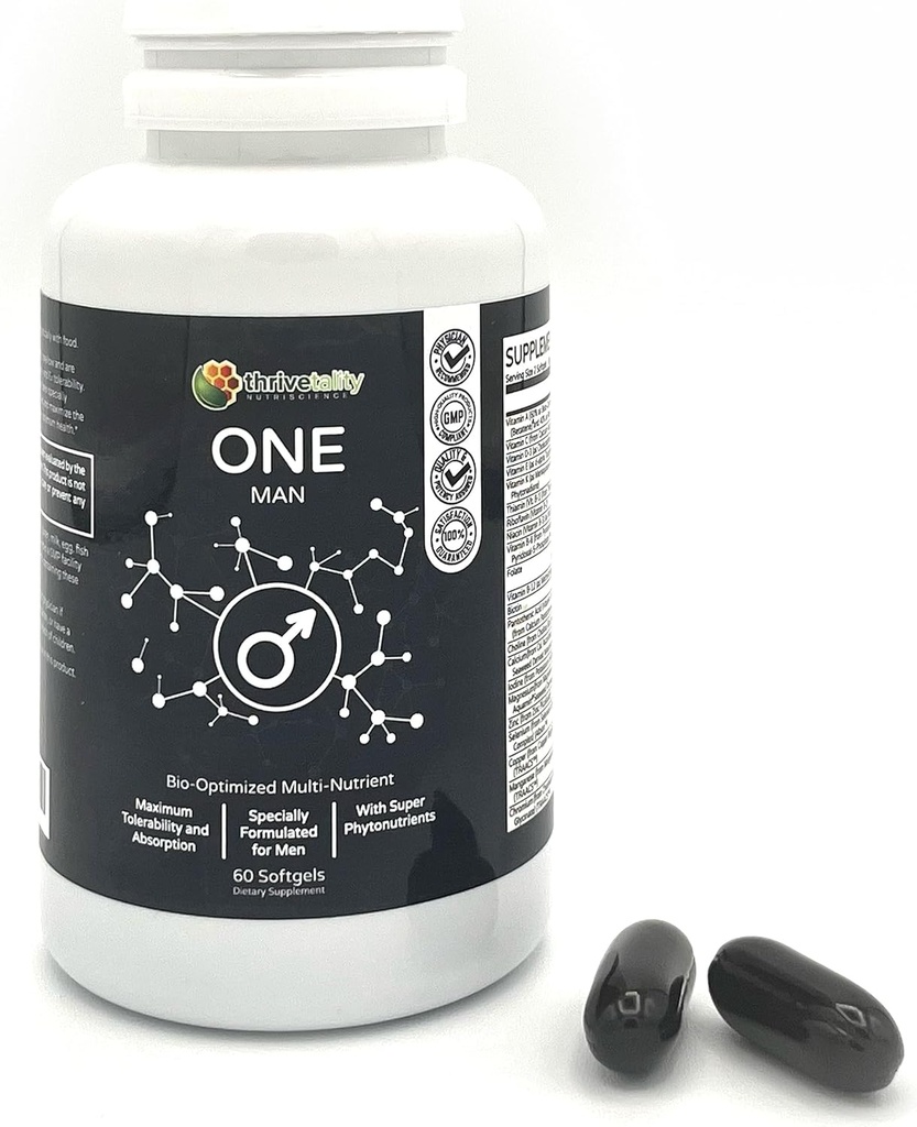由Thrivetality QQ Men's multivitamin #1 Physician 公式 临床证明 Max 耐受性和吸收 超级抗氧化剂 Phytonutrients