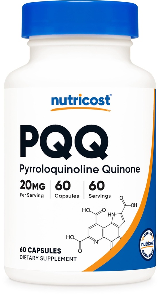 Nutricost PQQ (Pyrrolocalinoline Quinone) 20mg, 60 Capsules - 蔬菜卡普勒斯, 非GMO, Gluten Free (英语).