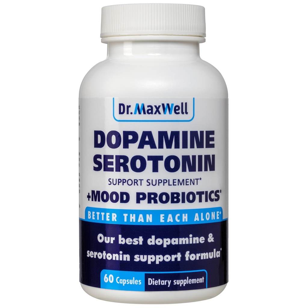 含有Mood Probiotic的血清素和多巴胺补充剂,5in1 支持 (1) 多巴胺 (2) 血清素 (3) Mood (4) 放松 (5) 焦点和大脑,60 Capsules