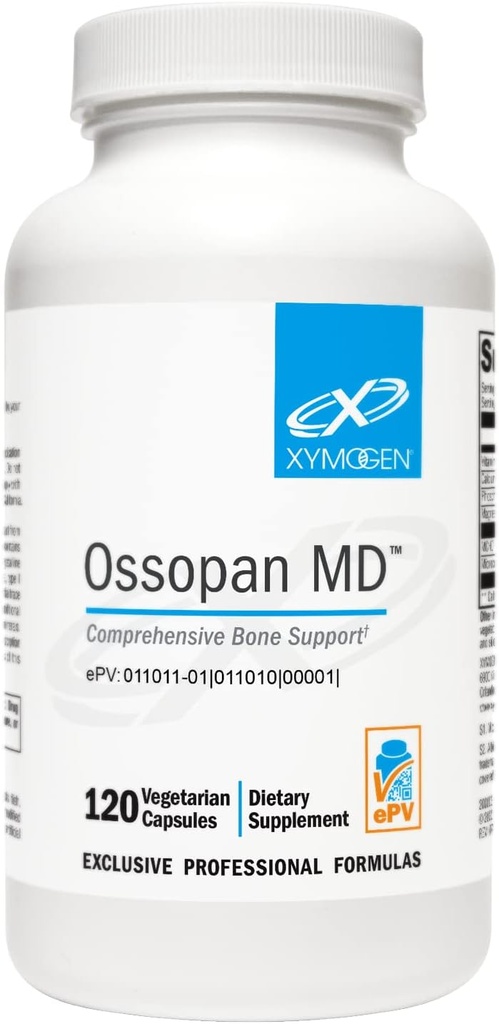XYMOGEN Ossopan MD - 支持骨强 + 骨强 健康 - 含微晶氢亚帕底物,磷,维生素D3和马特镁(120盖)的钙补充剂