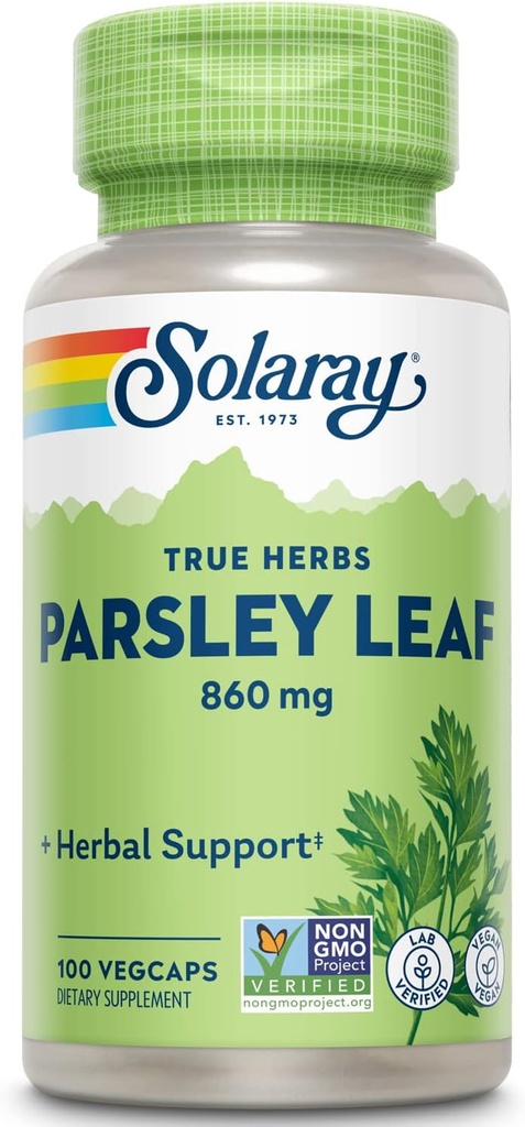 SOLARAY Parsley Capsules, 860 mg | 100 计数