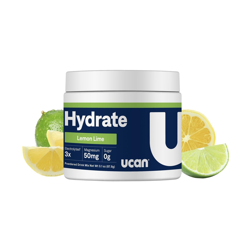 UCAN 水合电解液 饮用混合剂(Lemon-Lime, 30 services) 无糖, Keto-Friendly, Vegan, Non-GMO, Gluten-Free Electrolyte Powder 为奔跑者和运动员配有钾和镁