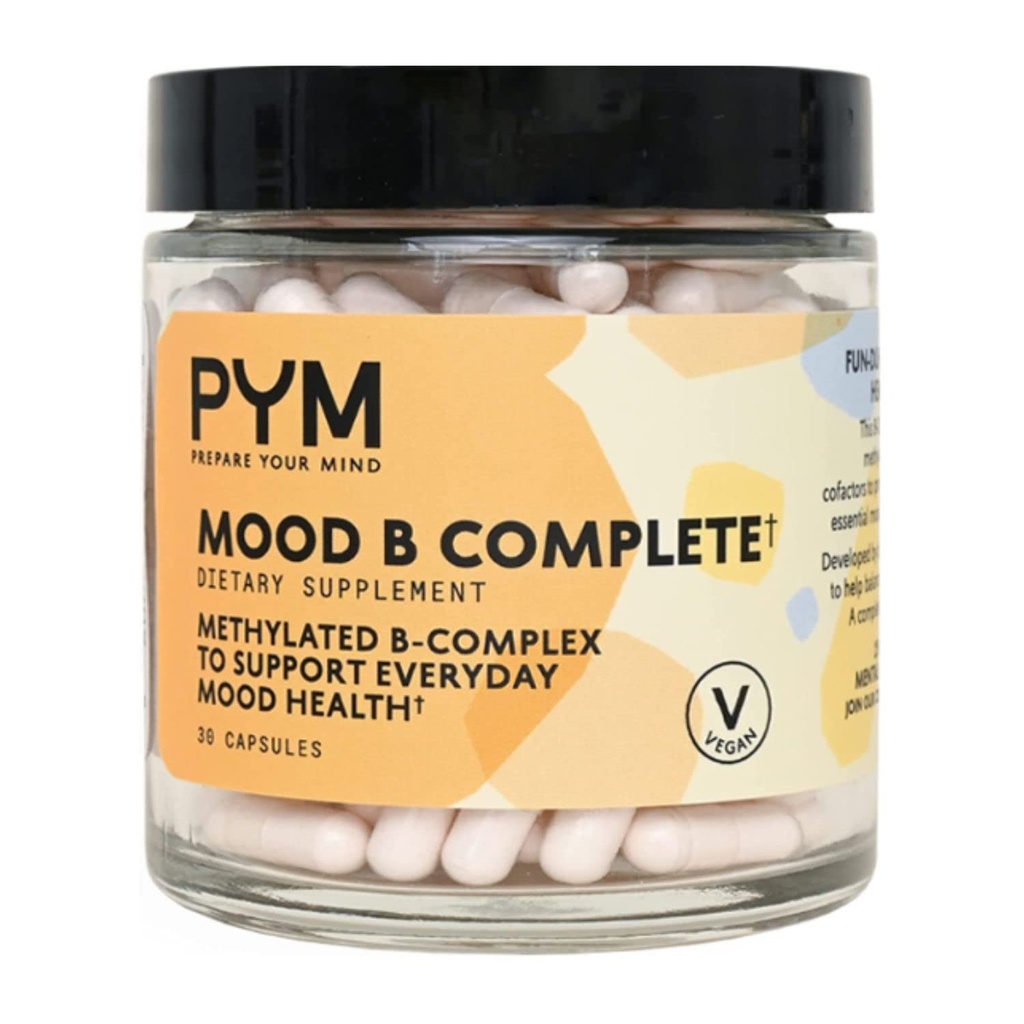 PYM(30个计数)的维生素B 复合木质支持补充 | day 甲基B 复合木质和能量支持 | 非GMO, Vegan, Gluten-Free