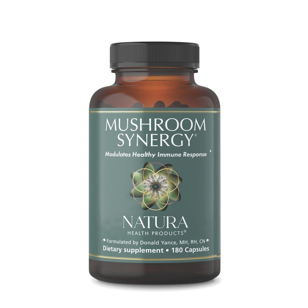 Natura健康产品蘑菇协同补充剂 - 装配土耳其Tail, Red Reishi, Chaga, & Poria蘑菇 - 模块化健康免疫反应* (180 Capsules)