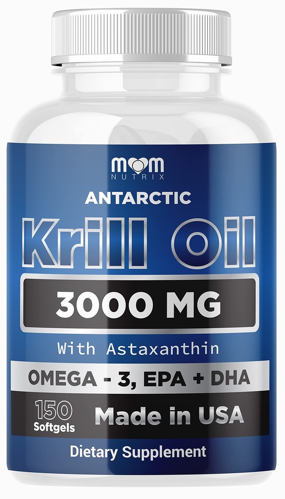 JOEL博士的MOM NUTRIX 南极磷虾油补充剂 - 150 Softgels - 高吸收性环保局,DHA, Astaxanthin & Phospolipid - 无鱼油类的余味 - 在美国制造