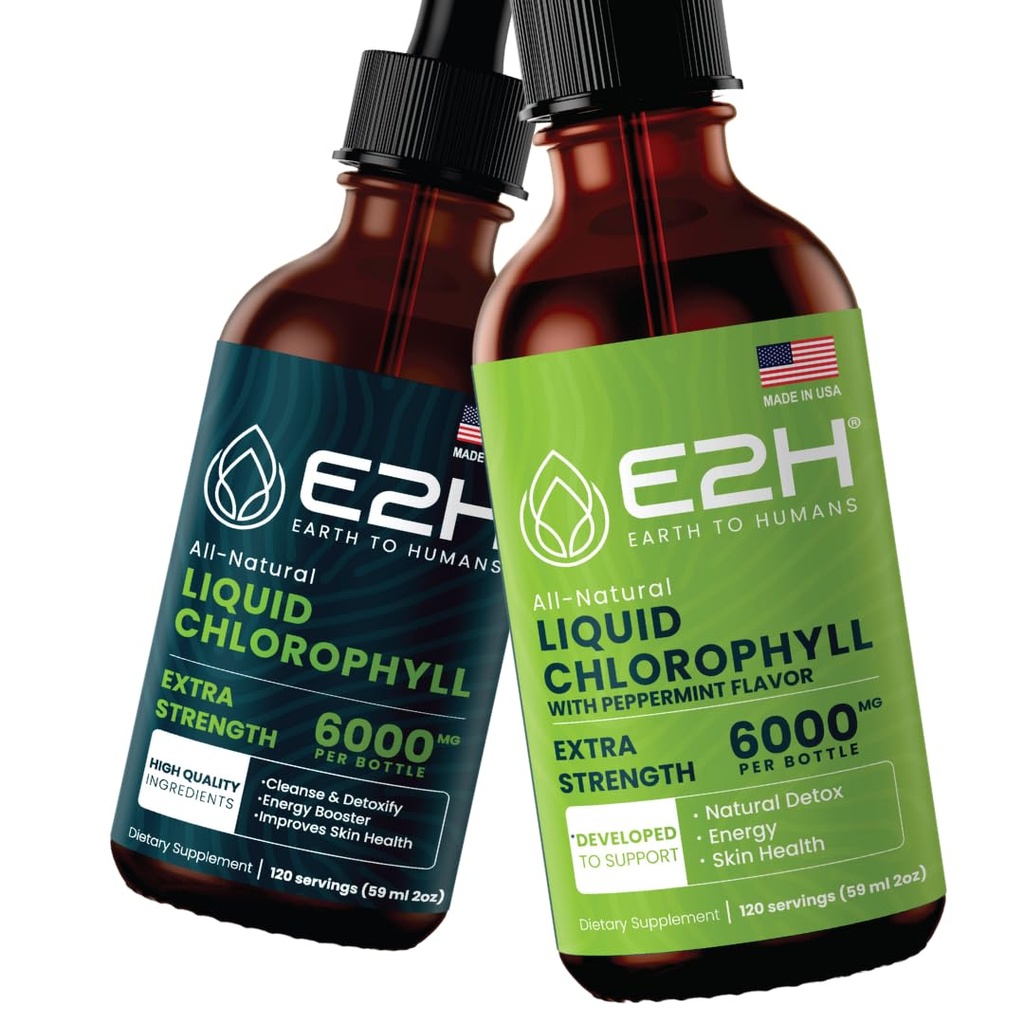 E2H: 液态氯酚天然火焰和辣椒薄荷火焰| Vegan,非GMO - 2 Fl Oz Each (共4 Fl Oz) - Bundle