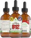 RawGuru Vitamin B12 液体补充剂 - 有机 Vegan 液体 B12 配有 Trace Minerals - Nano-Processed Antioxidant & Immune 支持补充剂 Tincture - 60 services of Vegan drops 每60毫升,包装为 1