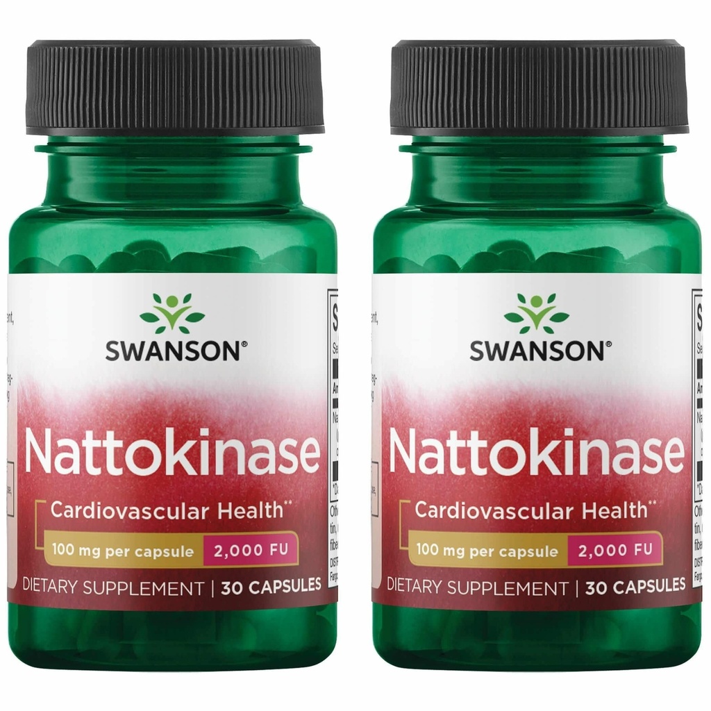 Swanson Nattokinase 2000 纤维分析单元 100 毫克 30 毛孔酶(2包)