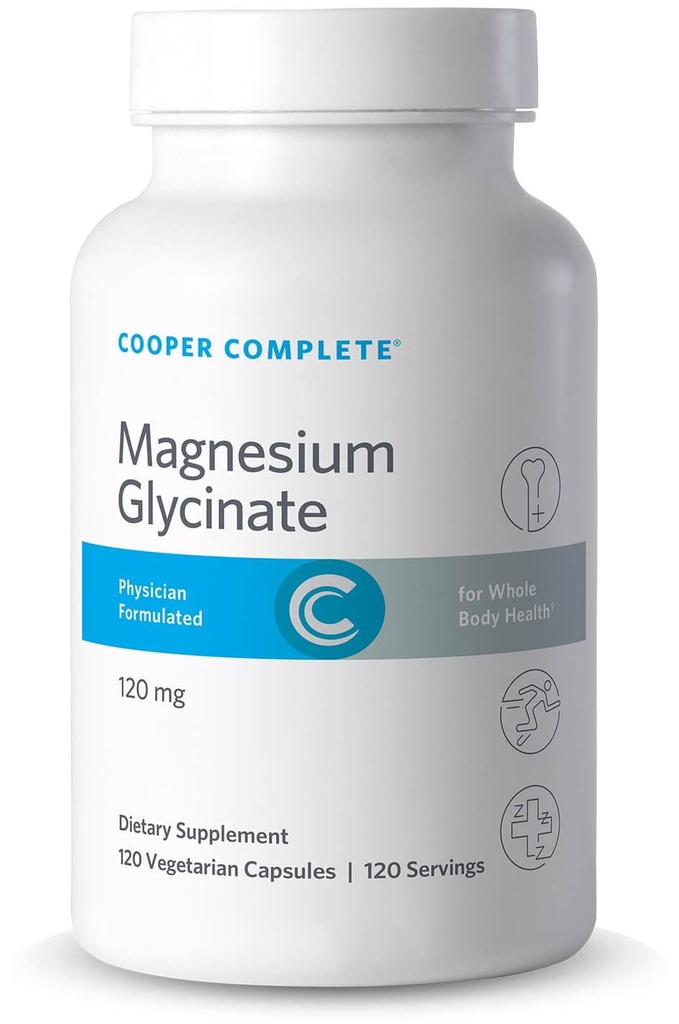 Cooper Complete-Magnesium Glycinate 补充剂 - 120 mg Elemental Magnesium per Vegetarian Capsule. 120 Capsules. 1号包