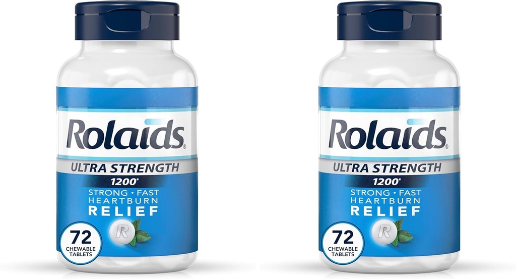 Rolaids 超强安氏菌药片, 薄荷, 72-Count (Pack of 2)