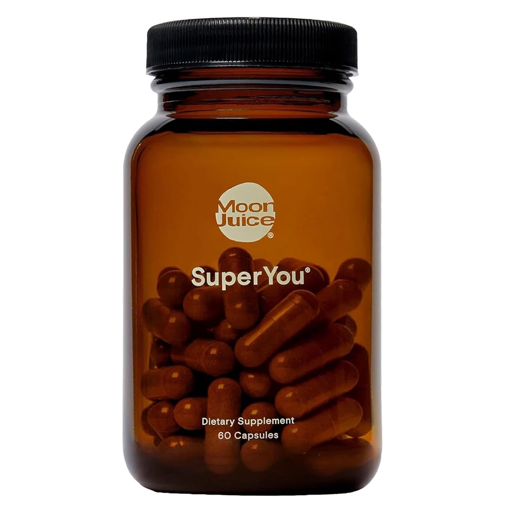 Moon Juice Super You Ashwagandha 配有 Rhodiola 、 Shatavari & Amla —— Cortisol 减少能源、木气、焦点和压力支持、Vegan、N-GMO和100%可追踪、60个卡普尔、30个服务