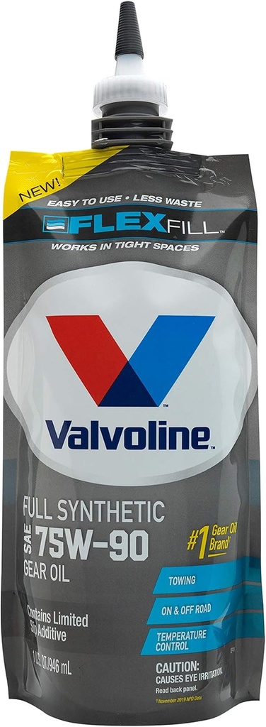 Valvoline FlexFill 高级全合成 75W-90 Gear Oil 1 Quart 邮袋