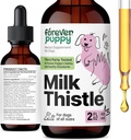 狗的永远小狗牛奶牛排补充剂 - 用牛奶牛排提取剂对狗的肝脏支持 - Silymarin Supposes & Vitamins for Small Lige Midreed - Canine Liver Detox Drops - 2 oz