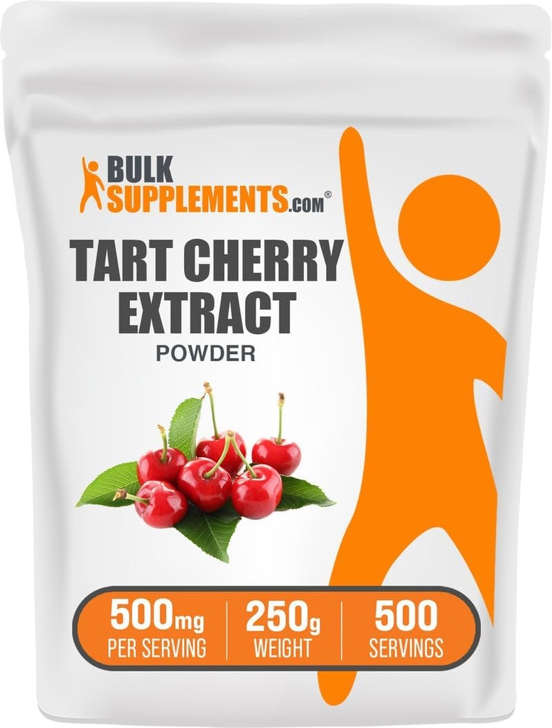 Bulk Assupports.com 塔尔特樱桃提取粉末 - 塔尔特樱桃补充剂,草药补充剂 - 抗氧化剂来源,Gluten Free,500mg per service,250g (8.8 oz) (Pack of 1).