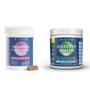 BIOHM 女性抗生素 30B CFU & Super Greens/Kids Berry blast Bundle: Gut & 总体健康支持,9 Strains,30天供应,抗氧化剂富含