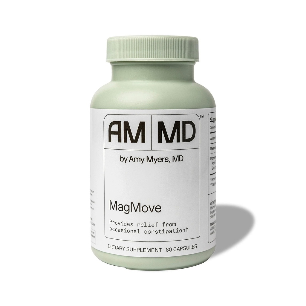 Amy Myers MD MagMove - 支持健康碗运动 - Gut Motility的镁补充剂 - 与ACV, Artichoke & Ginger - 60 Capsules (30位服务员)