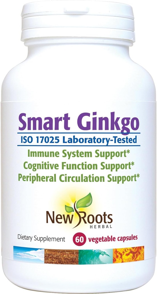 新ROOTS HERBAL Smart Ginkgo 补编,60个蔬菜盖,Immune系统和认知支持