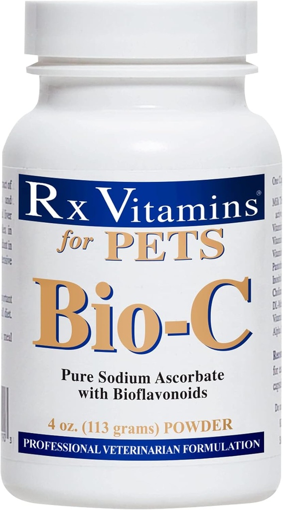 Rx维生素 Bio-C - 狗和猫的维生素 C - 含柠檬 Bioflavoids 用于过敏救济 - 免疫支持补充 - 推广健康大衣和皮肤 - 联合补充 - 4 oz