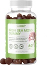 爱尔兰有机海 Moss Gummys - Burdock Root and Bladderwrack Natural Blend - Immune System Gut Cleanse & Thyroid 补充 - 皮肤和钉子健康 - 60CT